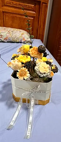 Handmade Waxcandles flowerBouquet Decorative box can be  Gifted or use as decor light them multi use