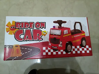 Red Fire Truck Ride-On Car for Toddlers - Push/Seat Toy