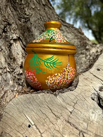 Hand Painted Clay Matka Pot – Festive Diwali Gift / Home Decor