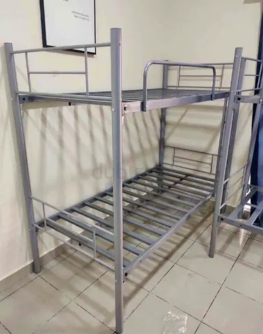 Sturdy Metal Bunk Bed Frame - Silver, Good Condition