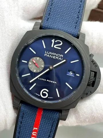 Panerai Luminor Luna Rossa 1.1 🔝 High End version men's (watch,5000) - blue dial, blue strap