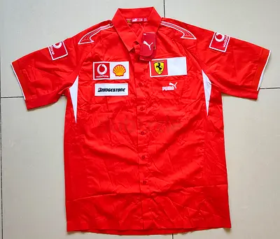 New Ferrari Puma Vodafone Bridgestone Shell Team Shirt F1 Medium Mens Size M OOP Moto