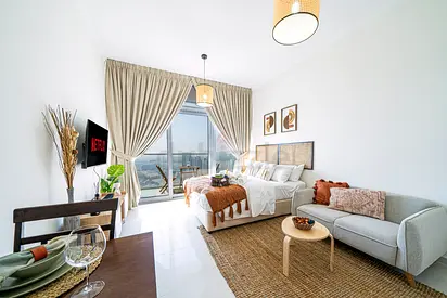 Boho styled Golf Course view studio