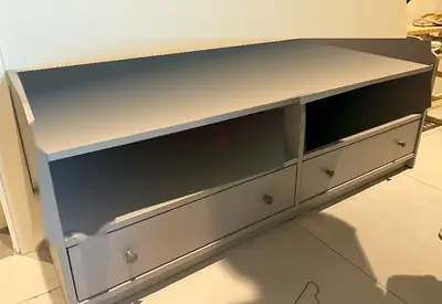 White TV Unit / Media Cabinet with Drawers - Good Condition