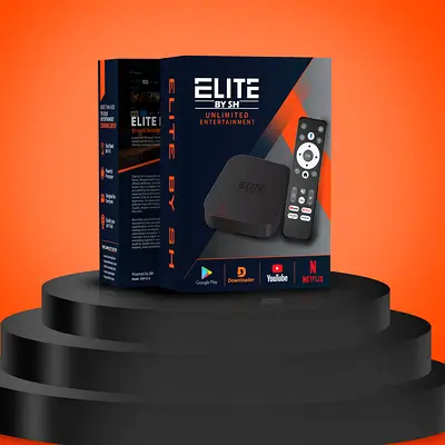 Elite by SH Android TV Box with Remote - Streaming Device (Like New)