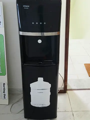 Used Hitachi Standing Water Dispenser - Black (bottle included)