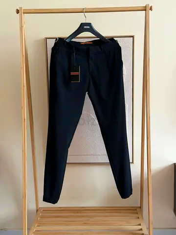 Brand new Zegna black slim-fit men's trousers - size tag attached