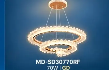 Modern LED Crystal Double-Ring Chandelier 70W (MD-SD30770RF)