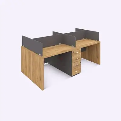 Classic 4 Seater Workstation Desk For Office | 4 Seater Cluster Workstation
