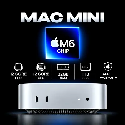 MAC MINI M6 CHIP – 12 CORE CPU / 12 CORE GPU – 32GB RAM – 1TB SSD