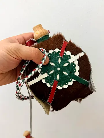 Handmade Decorative Wooden Coconut Clacker / Rattle - Used