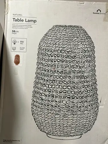Handwoven Natural Table Lamp (Brand New in Box)