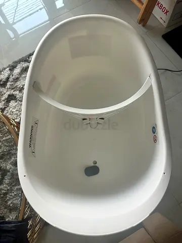 White Baby Bath Tub with Support Sling - Good Condition