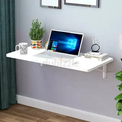 80X50 CM Wall-mounted folding desk - white compact study table