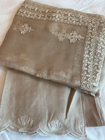 Beige embroidered 3piece out from Image