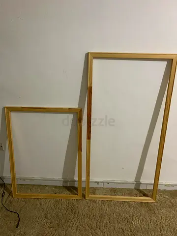Set of 2 Pine Wooden Picture/Canvas Frames - Large and Medium