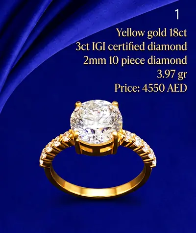 18ct Yellow Gold 3ct IGI Certified Diamond Ring (3.97g)