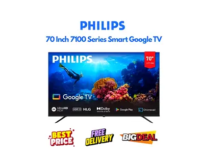 Philips 70 Inch Smart TV - 7100 Series 4K UHD LED Google TV - FREE DELIVERY, WARRANTY