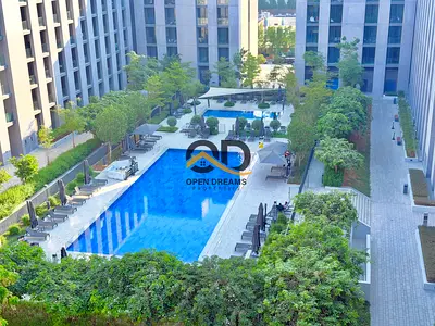 Hot Deal! Spacious 1BHK in Tiraz, Aljada | Direct Pool View | 2 Balconies | Ready to Move | Only AED 55K!