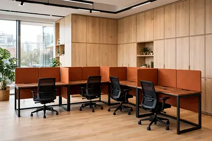 Dovran Corner Workstation Cluster, L-Shape Desks – Beacon