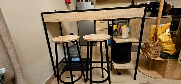 Dining table with two stool