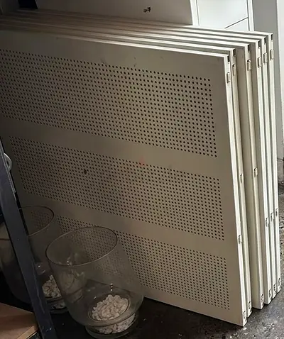 Set of 6 Perforated Metal Panels / Decorative Vent Covers - White