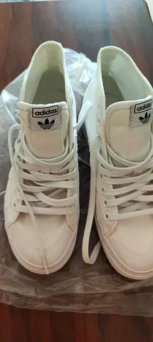 White Adidas high-top sneakers - lightly used,