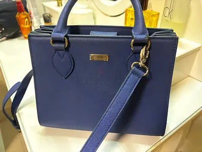 Blue Original Harrods structured handbag with detachable shoulder strap - good condition