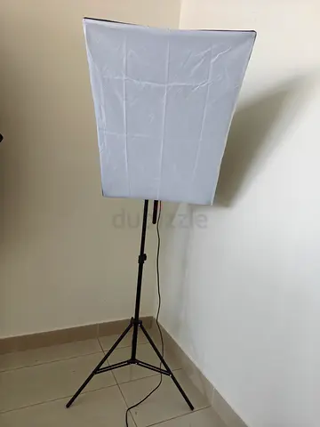 Softbox Studio Light with Adjustable Tripod Stand. Multiple color light bulb