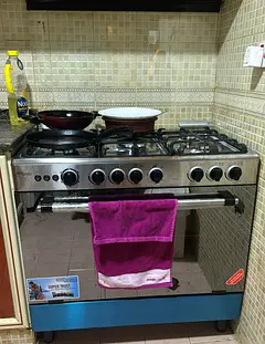 5 Burner Gas Cooker 90 x 60 Cm, Gas Oven With Thermostat, Rotisserie, Full Safety, Auto Ignition SGC