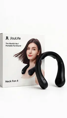 Jisulife Neck Fan 4 - Portable Rechargeable Personal Neck Fan (Black)