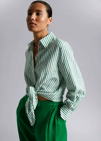 & Other Stories Tie Knot Strip Shirt