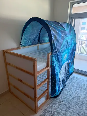 Ikea Kura-style Reversible Bunk Bed with Canopy Tent - Single