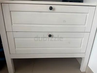 White Changing Table with 2 Drawers - IKEA SUNDVIK style (78x79x99 cm)