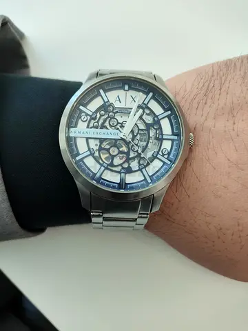 Armani Exchange Men's Stainless Steel Skeleton Watch - Silver AX|2416
