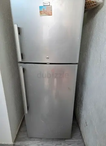 Haier Silver Double-Door Refrigerator - Good Working Condition