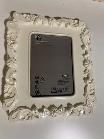 Ikea Kvill Picture Frame Ornate Baroque White Plastic (5"x7")