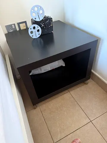 Dark brown TV stand / entertainment unit with storage (IKEA-style)