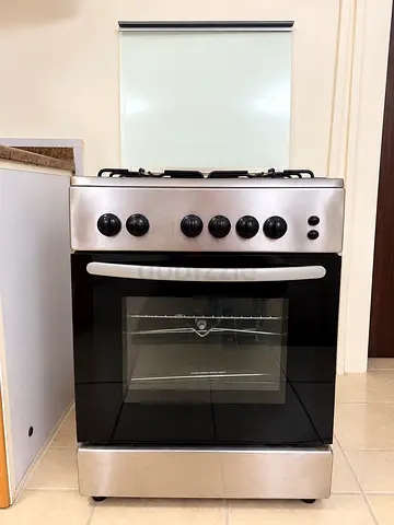 Gas Cooker 60x60 with Oven - 4 Burners, Stainless Steel