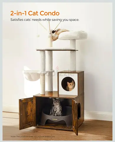 2-in-1 Cat Condo with Cubes, Hammock & Scratching Posts.......My cat not used