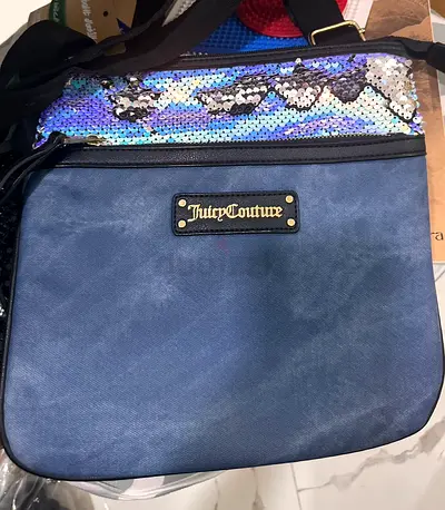 Juicy Couture navy crossbody bag with reversible sequins - gently used
