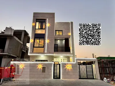 Villa for annual rent in Al Zahia, featuring 6 master bedrooms and a swimming pool; electricity is
