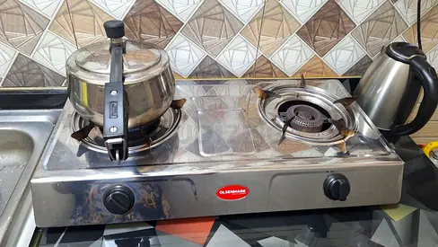 Used 2-Burner Stainless Steel Gas Stove - Good Working Condition