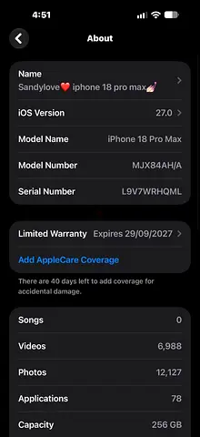 iPhone 18 Pro Max - 256GB, Good Condition, iOS 27