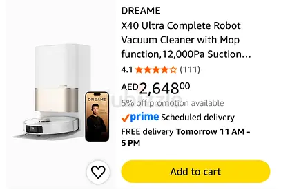 Dreame X40 Ultra Robot Vacuum with Mop & Self-Empty Dock