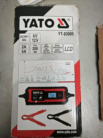 YATO YT-83000 Battery Charger Cables with LCD (6V/12V) - Lightly Used