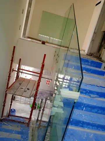 Mafraq glass work railing staircase mirror abu dhabi