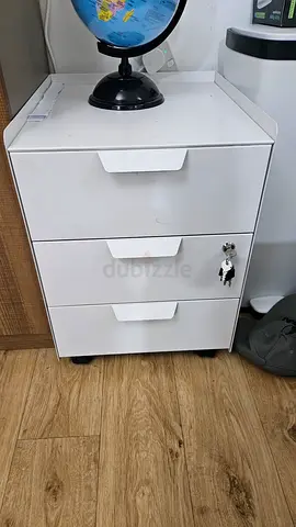 IKEA White 3-Drawer Mobile Pedestal Cabinet - Good Condition