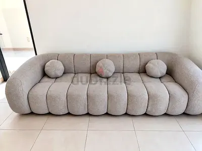 Moving Sale | Grey Sofa + 3 Round Cushions