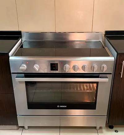 Free Delivery BOSCH Latest Model 5-Burner Electric Ceramic Cooking Range 90x60 CM